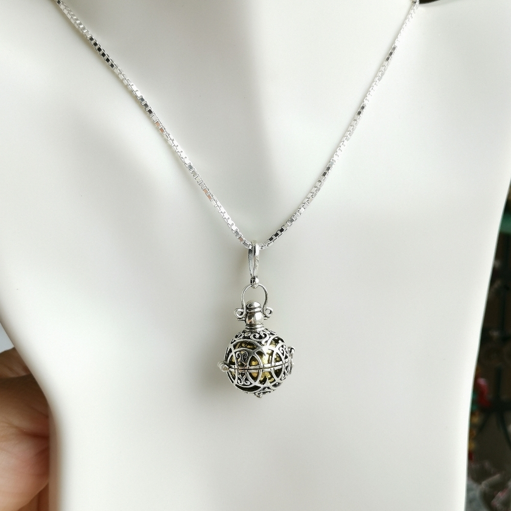 Sterling Silver harmony ball locket pendant Meditation Scent - Picture 9 of 9